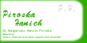 piroska hanich business card